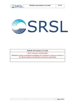 Infaunal assemblages report