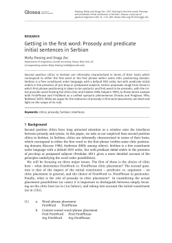 Getting in the first word: Prosody and predicate initial sentences in