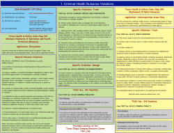 1. Criminal Health Nuisance Violations