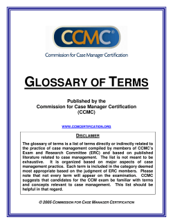 glossary of terms - The Commission for Case Manager Certification