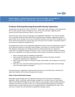 Problems With Hypothesizing Reasonable Royalty