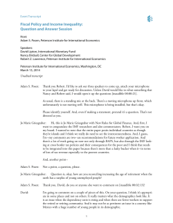 Unedited Transcript - Peterson Institute for International Economics