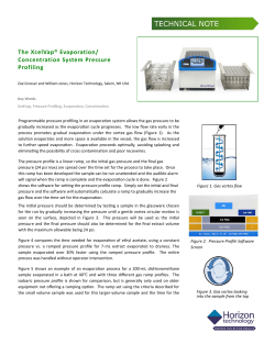 The XcelVap Evaporation/Concentration System Pressure Profiling