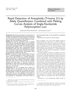 Rapid Detection of Aneuploidy (Trisomy 21) by
