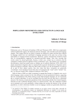 Population Movements and Contacts in Language Evolution