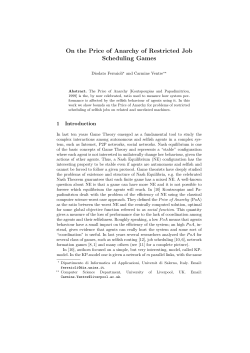 On the Price of Anarchy of Restricted Job Scheduling Games