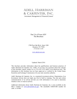FORM ADV - Adell Harriman and Carpenter