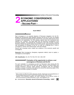 ECONOMIC CONVERGENCE. APPLICATIONS*