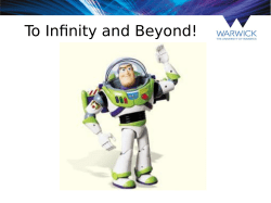 To Infinity and Beyond!