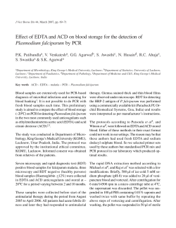 Effect of EDTA and ACD on blood storage for the detection of