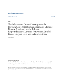 The Independent Counsel Investigation, the Impeachment