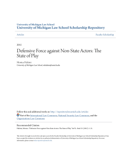 Defensive Force against Non-State Actors: The State of Play