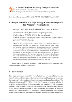 Hydrogen Peroxide as a High Energy Compound Optimal
