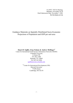 Guidance Materials on Spatially Distributed Socio