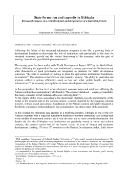 State formation and capacity in Ethiopia