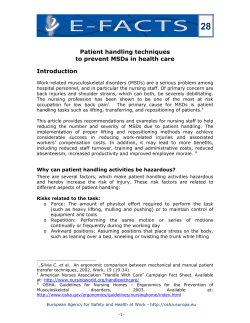 Hazards and risks associated with manual handling in - EU-Osha