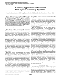 Maximising Hypervolume for Selection in Multi-objective