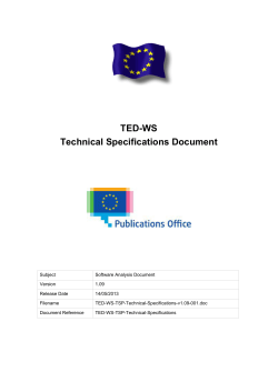 TED-WS Technical Specifications Document