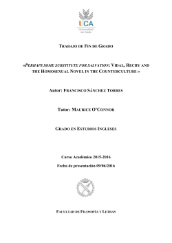 FRANCISCO S&Aacute;NCHEZ TORRES Tutor: MAURICE O`CONNOR