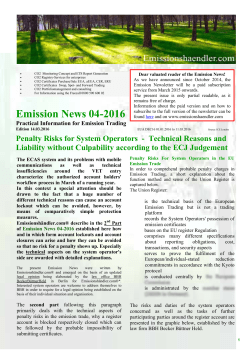 Emission News 04-2016 - Emissionshaendler.com