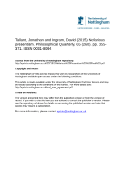 Tallant, Jonathan and Ingram, David (2015) Nefarious presentism