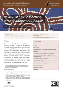 Review of physical activity among Indigenous people