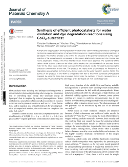 Synthesis of efficient photocatalysts for water oxidation and dye