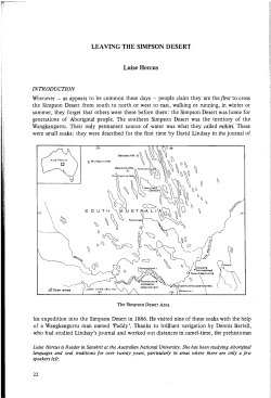 Leaving the Simpson Desert - ANU Press
