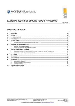 Bacterial Testing of Cooling Towers Procedure