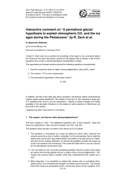 Interactive comment on &ldquo;A permafrost glacial hypothesis to explain