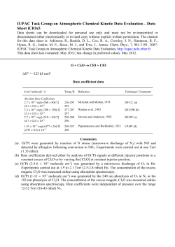 Data Sheet iClOx5 - IUPAC Task Group on Atmospheric Chemical