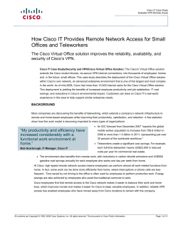 How Cisco IT Provides Remote Network Access for Small Offices