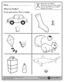 PK - All (Early Math) Units of Measurement