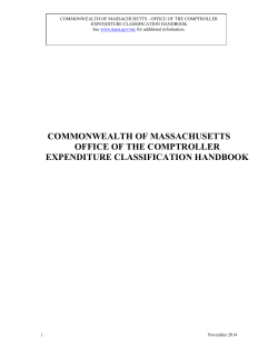 Expenditure Classification Handbook
