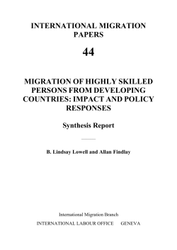 Migration of highly skilled persons from developing countries