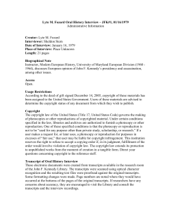 Lyte M. Fozard Oral History Interview &ndash; JFK#1, 01/16/1979