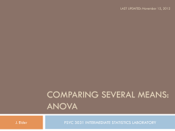 comparing several means: anova