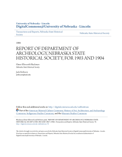 report of department of archeology, nebraska state historical society