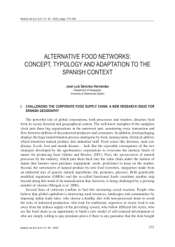 ALTERNATIVE FOOD NETWORKS: CONCEPT, TYPOLOGY AND