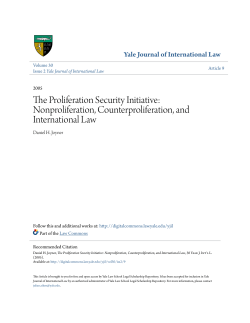 Nonproliferation, Counterproliferation, and International Law