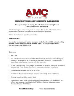 COMMUNITY RESPONSE TO MEDICAL EMERGENCIES: Be