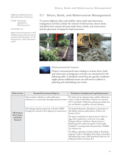 Shore, Bank, and Watercourse Management