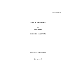 The City of London after Brexit