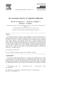 An Economic Theory of Cigarette Addiction