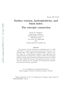 Surface tension, hydrophobicity, and black holes: The entropic