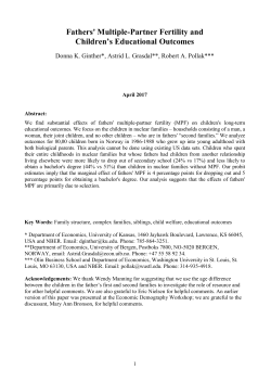 Fathers` Multiple Partner Fertility and Children`s