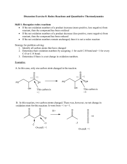 8. Redox reactions and quantitiative Thermodynamics