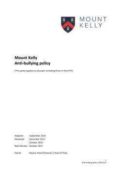 Mount Kelly Anti-bullying policy