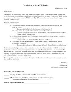 Permission to View PG Movies - St. Anastasia Catholic School