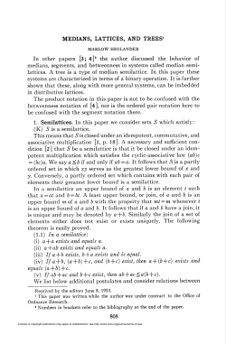 MEDIANS, LATTICES, AND TREES1 808